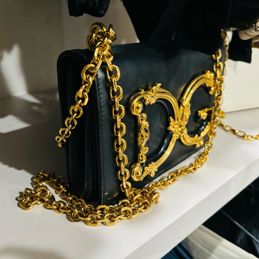 Black DG Small Girls Leather Bag